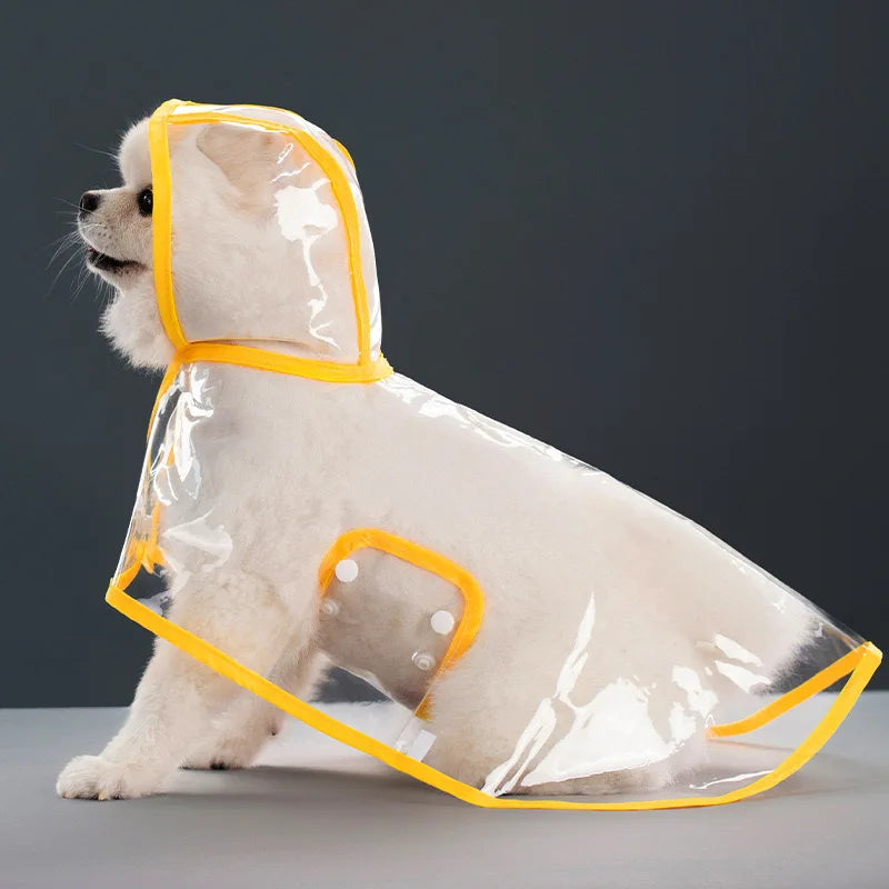 Dog Raincoat Poncho with Belly Coverage, Waterproof Dog Jacket with Hood for Small Dogs, Adjustable Reflective Pet Raincoat