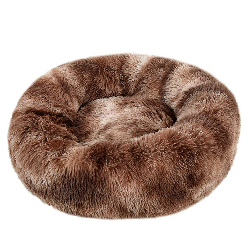Round Pet Bed for Large Dog Bed, Donut, Long Plush Bed for Medium Dog, Warm Sleeping Sofa