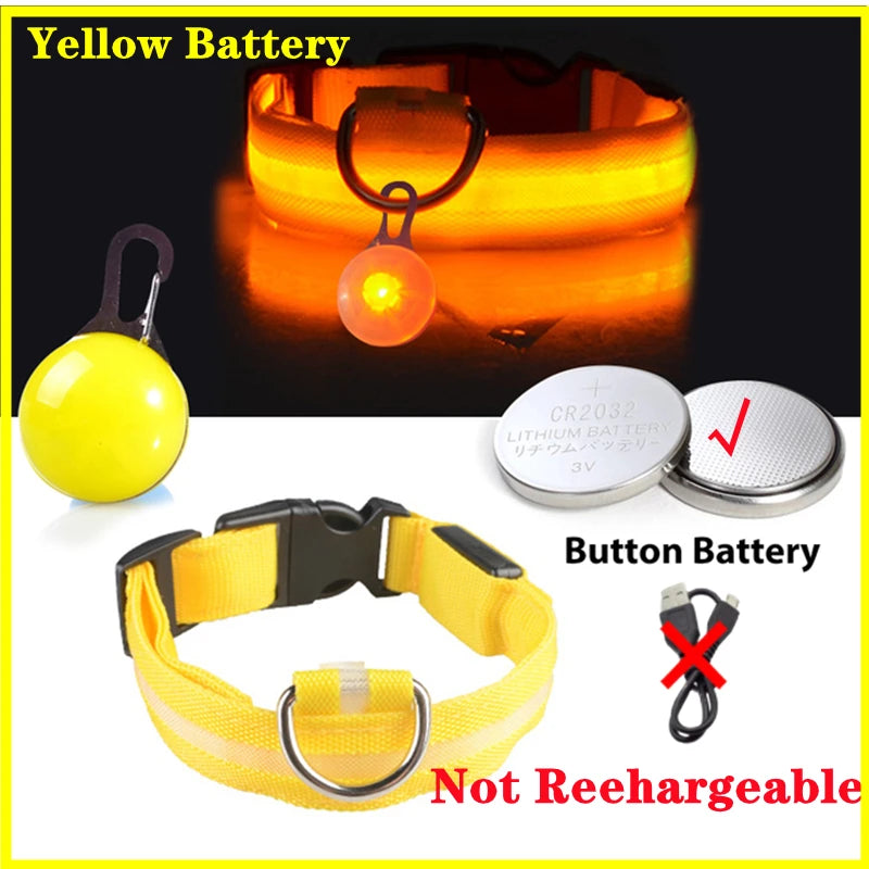 USB Charging Glowing Dog Collar With Pendant Detachable Luxury Led Light Bright For Small Dogs Cat Night Safety Collar Wholesale