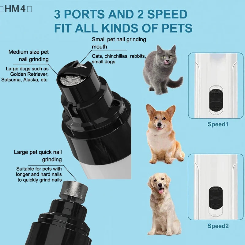 Silent Groom Pro Nail Grinder, 2025 Upgraded Silent Groomer Pro Nail For Dogs & Cats, Rechargeable USB Charging Pet Nail Grinder