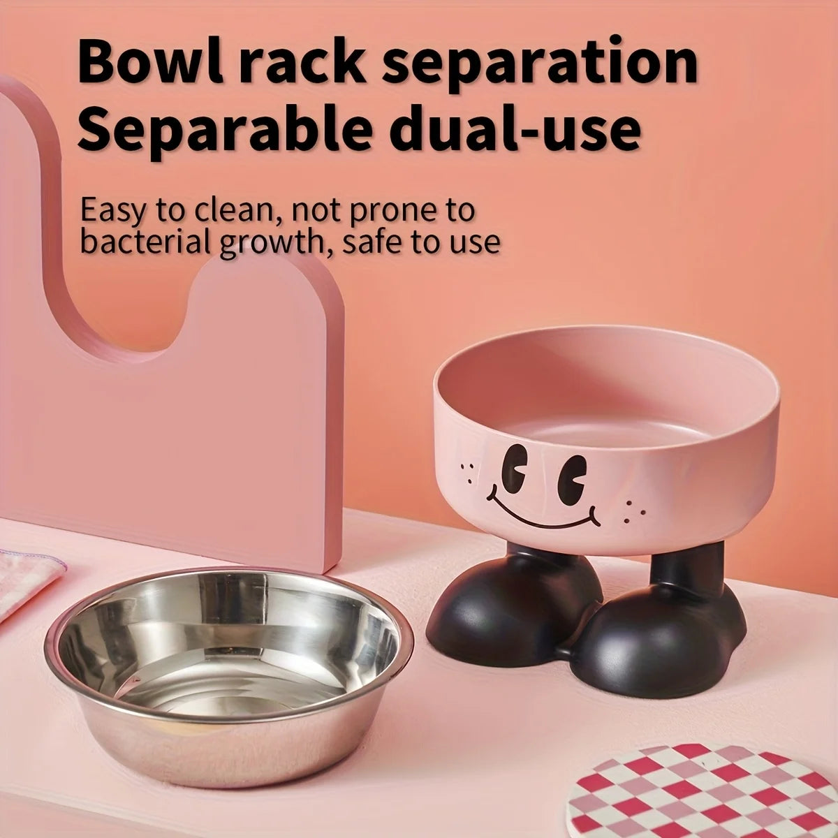 Elevated Stainless steel Dog & Cat Bowl for Food and Water. No Spill Pet Feeder bowl for Puppy, Small Medium, and Large Dogs & Cats