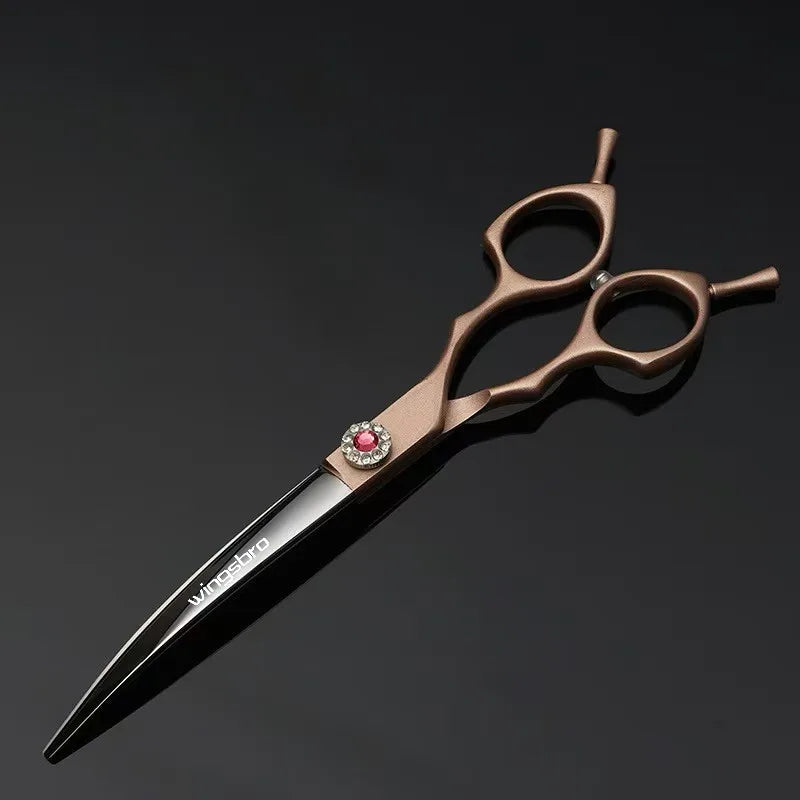 7 inch Dog Curved Chunkers Shears Curved Thinning scissors Stainless Steel Dog Grooming Scissors Special Designed For Pet