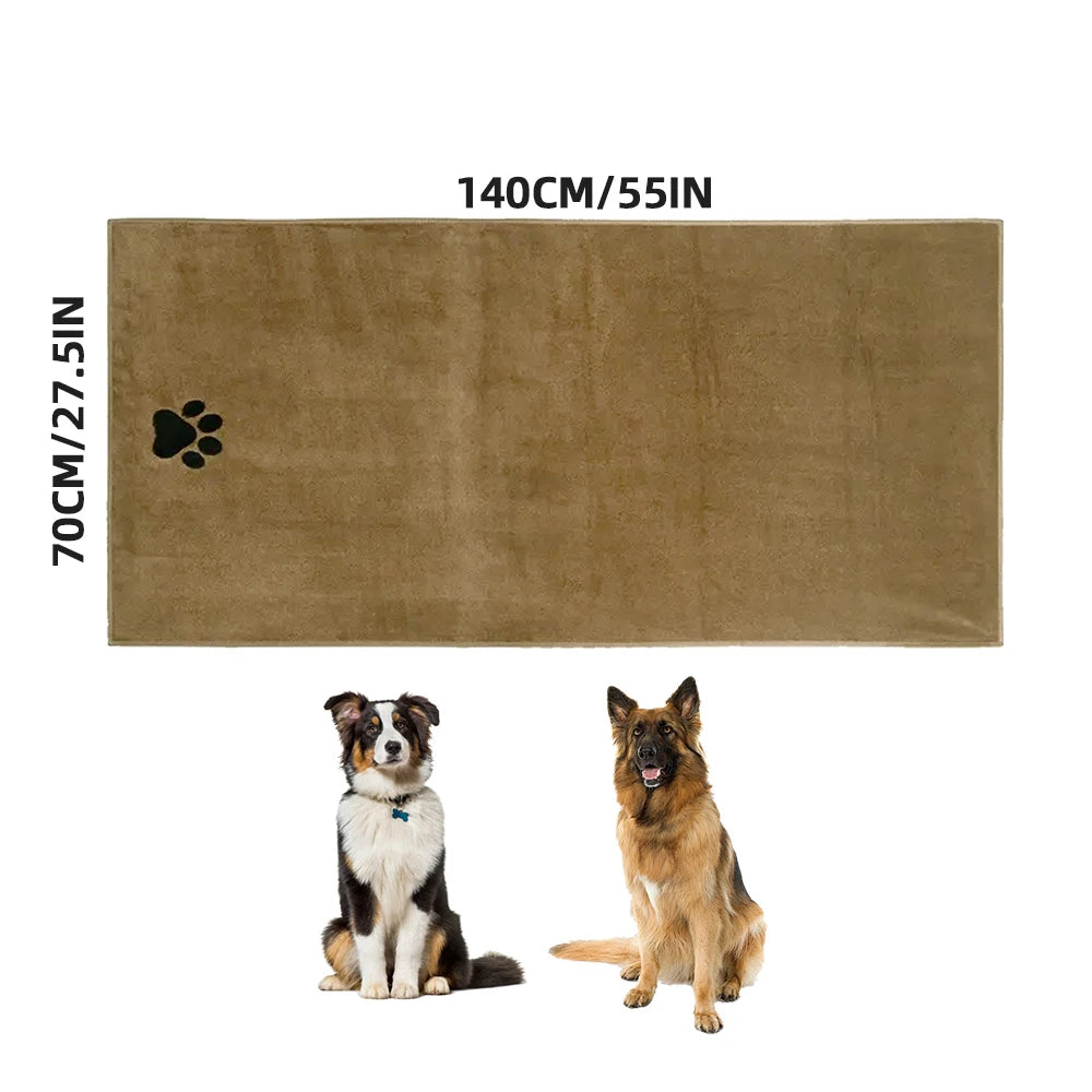 Microfiber Pet Bath Towel Embroidered Super Soft Absorbent for Dogs and Cats