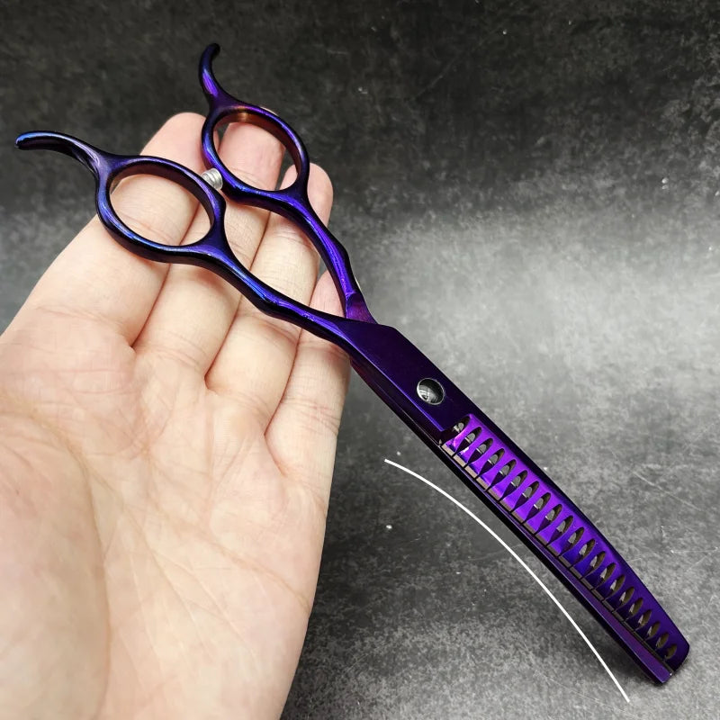 7 inch Dog Curved Chunkers Shears Curved Thinning scissors Stainless Steel Dog Grooming Scissors Special Designed For Pet