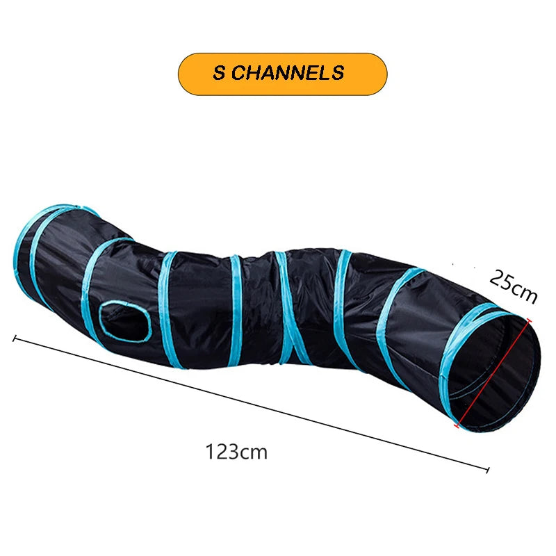 Cat Tunnel, Foldable Cat Tunnel, Breathable Drill Barrel for Indoor, has loud paper sound