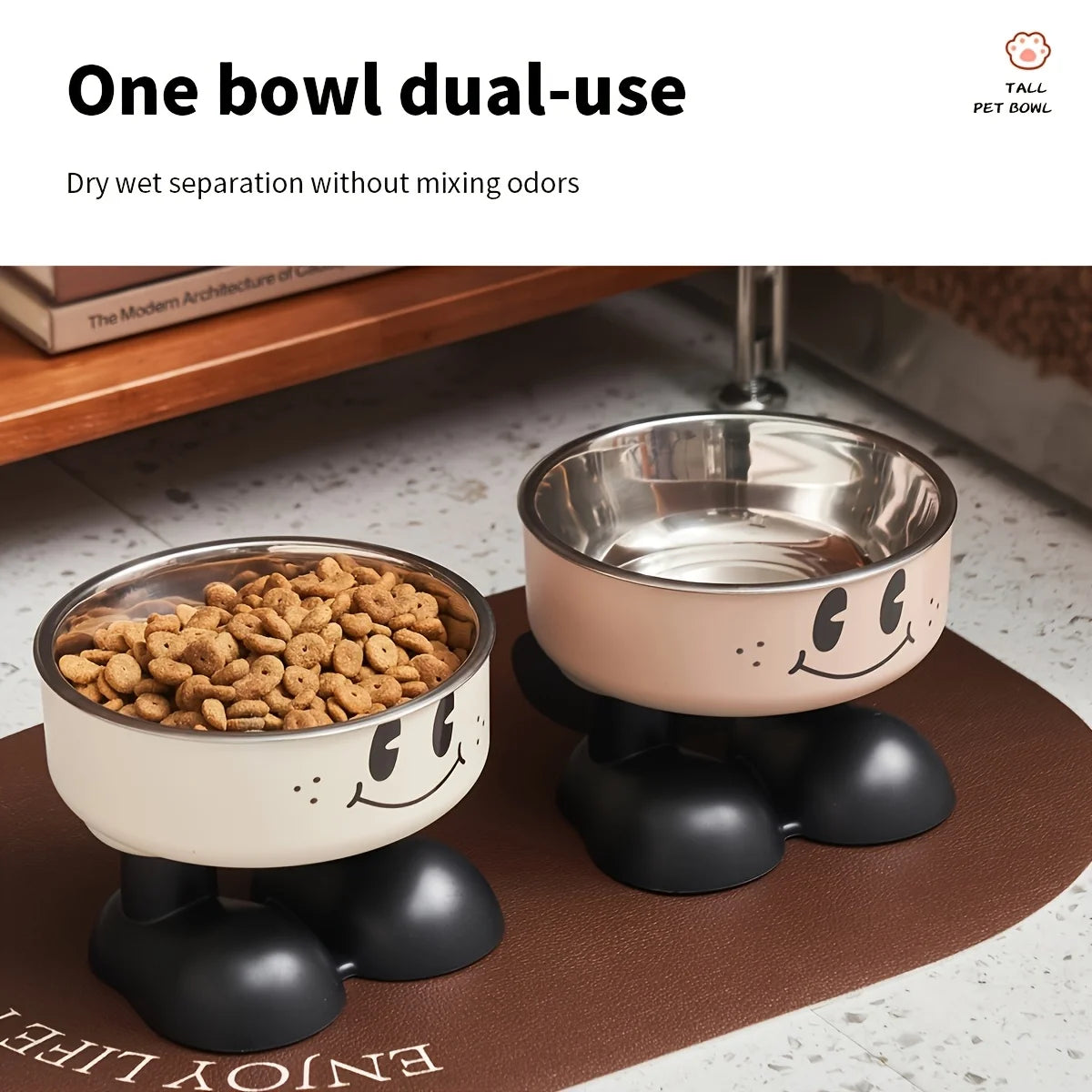 Elevated Dog Cat Bowl, Stainless Steel, Bowls Raised, No Spill Pet Feeder Bowl for Puppy Small Medium Large Dogs Cats