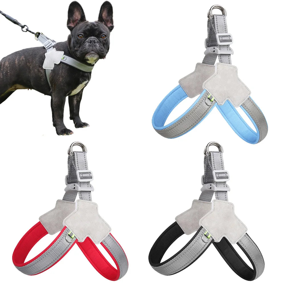 Pet Dog Harness for Small Medium Big Dogs & Cats for Hiking and Walking,  Adjustable Reflective Chest Strap