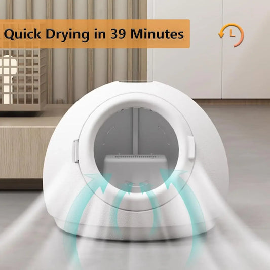 55L Automatic Pet Dryer Box, Adjustable Temp & Time, 110V for Cats & Small Dogs Grooming, Custom