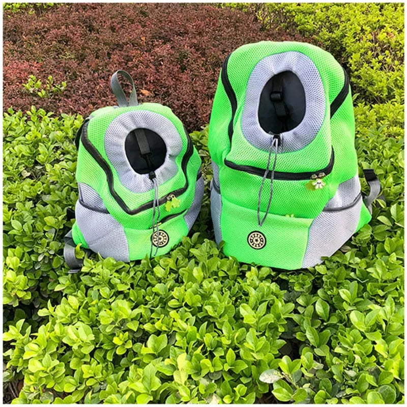 Pet Dog Carrier Bag Out Double Shoulder Portable Travel Backpack Outdoor Pet Dog Front Bag Mesh Backpack Head Pet Supplies