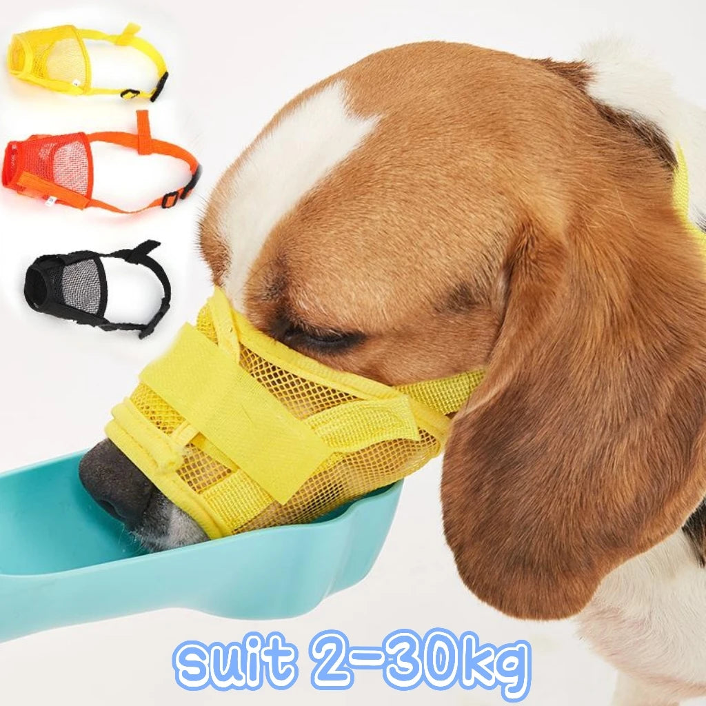 Adjustable Mesh Pet Muzzle Anti Barking Anti-bite Breathable Mouth Cover Drinkable Duckbill Cover For Small Medium Dog Pet Suppl
