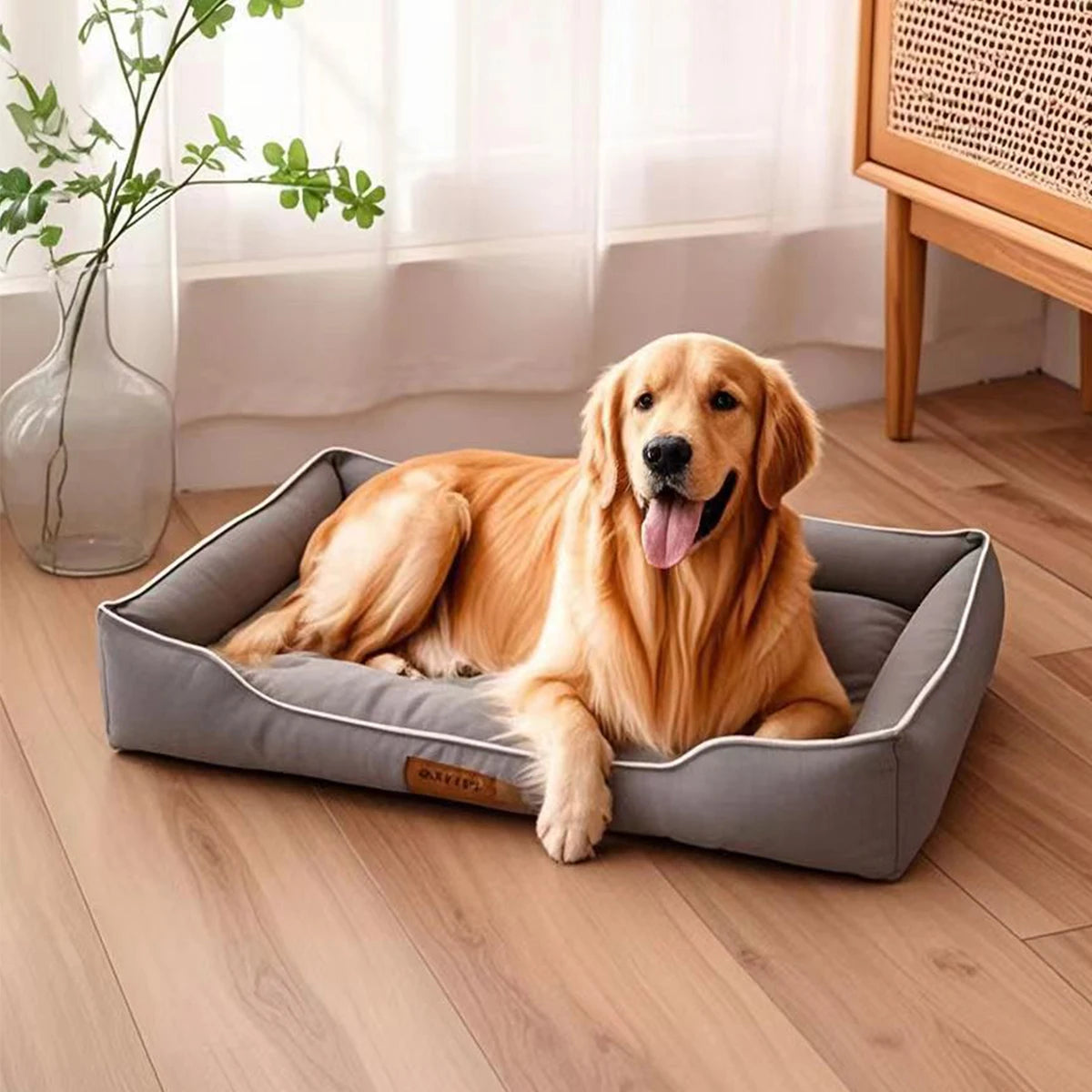 Four Season Square Dog & Cat Bed for Large Dogs, Mattress is Bite-resistant, Soft Thickened and Waterproof
