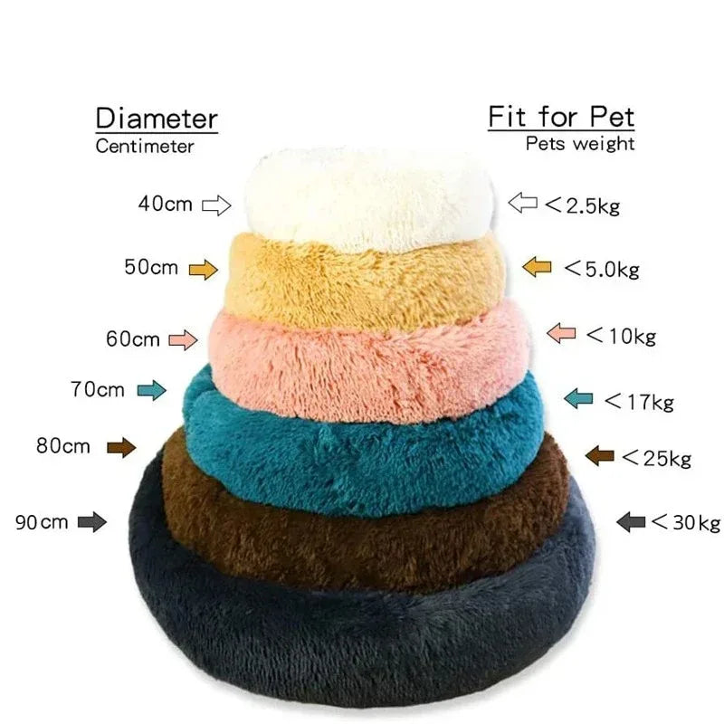 Round Dog & Cat Bed, Plush Basket for Dogs & Cats, Washable Pet Bed for Small Medium Large Dogs or Sofa for Cats
