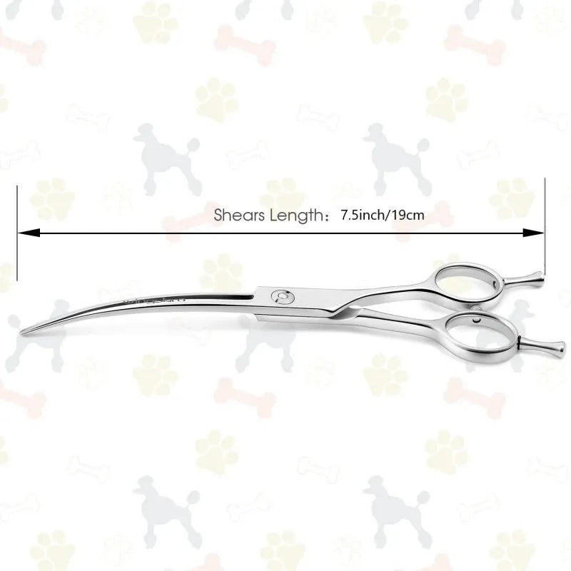 7.5" Curved Dog Grooming Scissors , Professional Pet Curved Scissors Dog & Cat Curved Scissors