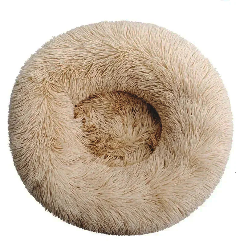 Round Pet Bed for Large Dog Bed, Donut, Long Plush Bed for Medium Dog, Warm Sleeping Sofa