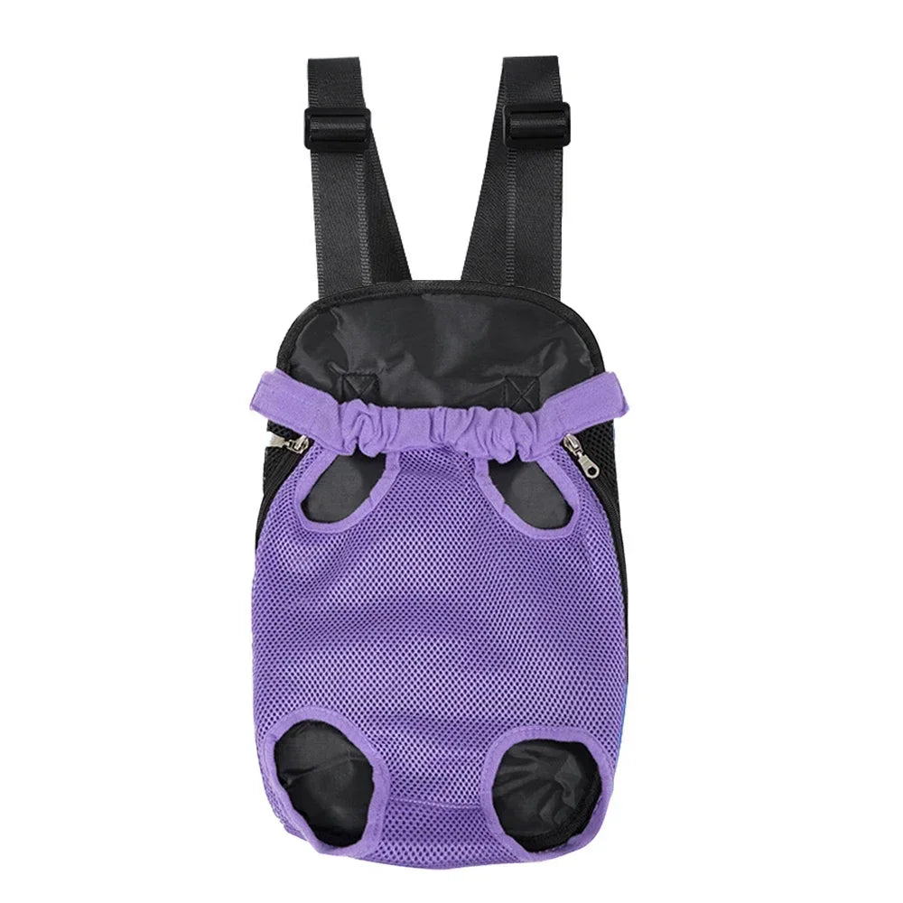 Denim Pet Dog & Cat Backpack for Outdoor Travel for Dogs & Cats with Breathable Shoulder Straps