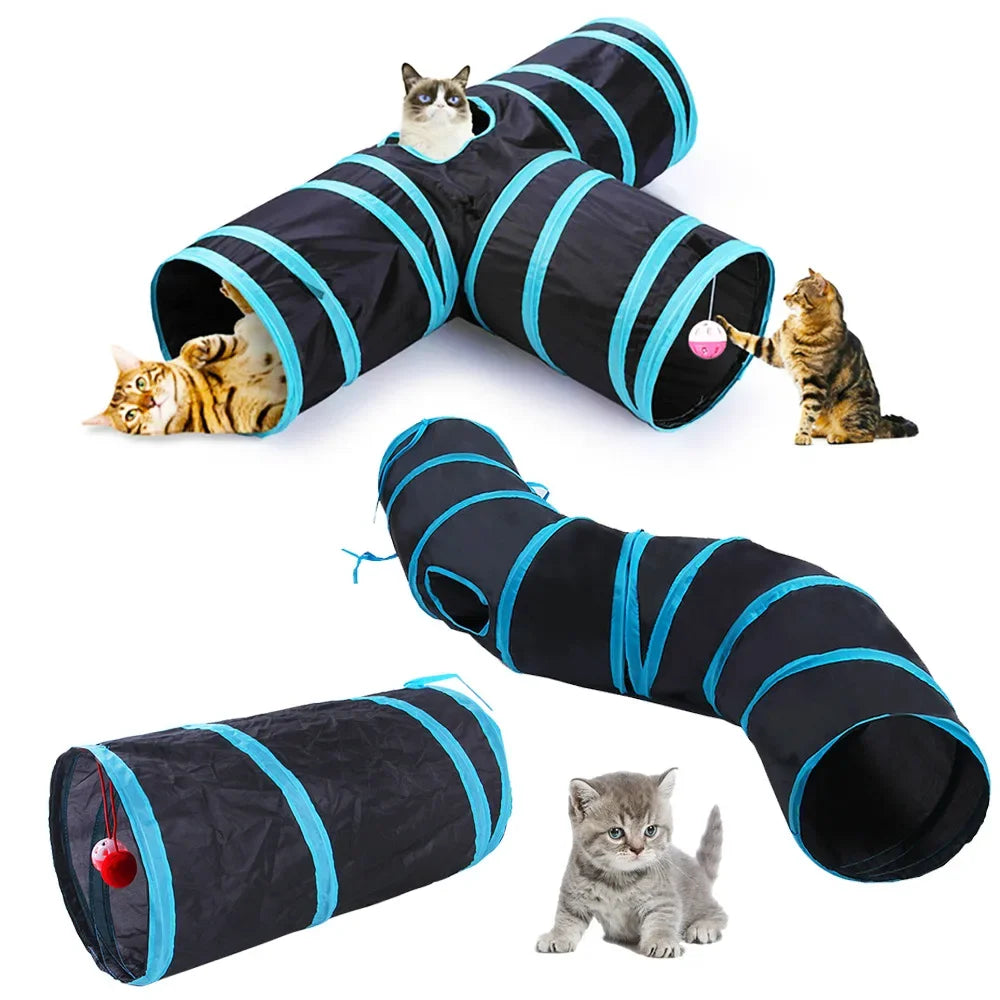 Cat Tunnel, Foldable Cat Tunnel, Breathable Drill Barrel for Indoor, has loud paper sound