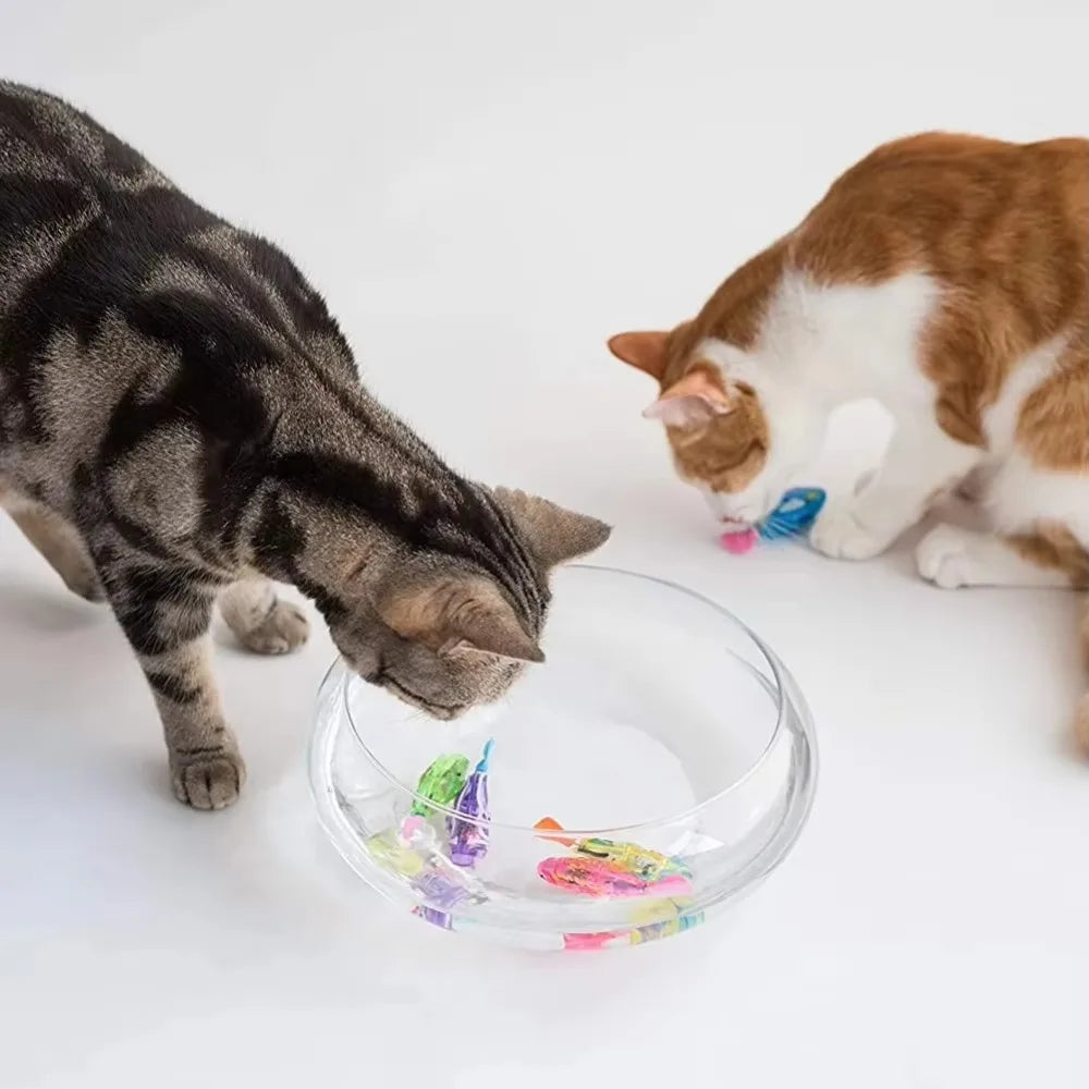 Cat Toy LED Inductive Interactive Swimming Robot Fish Toys Glowing Fishs Stimulate Kitten Hunting Instinct Pet Products