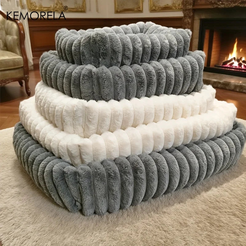 Orthopedic Plush Dog Bed - Mattress with High Resilience Support All Seasons Fluffy Pet Bed for Medium Large Dogs