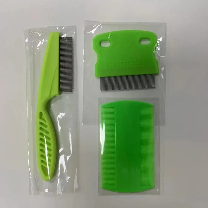 Flea Comb for Cat & Dog Grooming. 3 Pcs/comb set Removes Mucus and Crust Small Lice Fleas