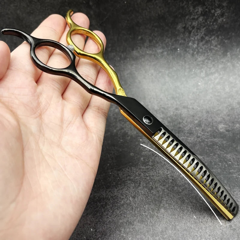 7 inch Dog Curved Chunkers Shears Curved Thinning scissors Stainless Steel Dog Grooming Scissors Special Designed For Pet