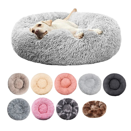 Round Dog & Cat Bed, Plush Basket for Dogs & Cats, Washable Pet Bed for Small Medium Large Dogs or Sofa for Cats