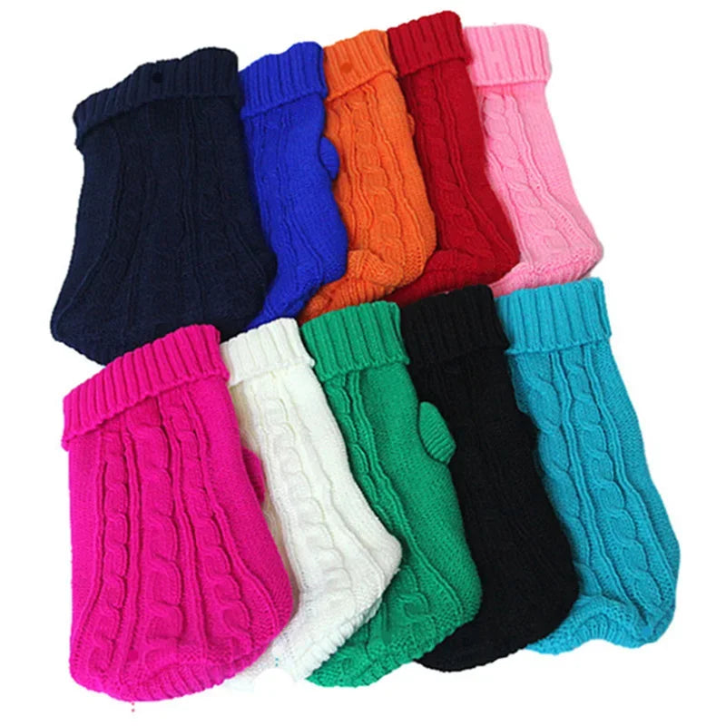 Dog Winter Clothes Knitted Pet Clothes For Small Medium Dogs Chihuahua Puppy Pet Sweater Yorkshire Pure Dog Sweater