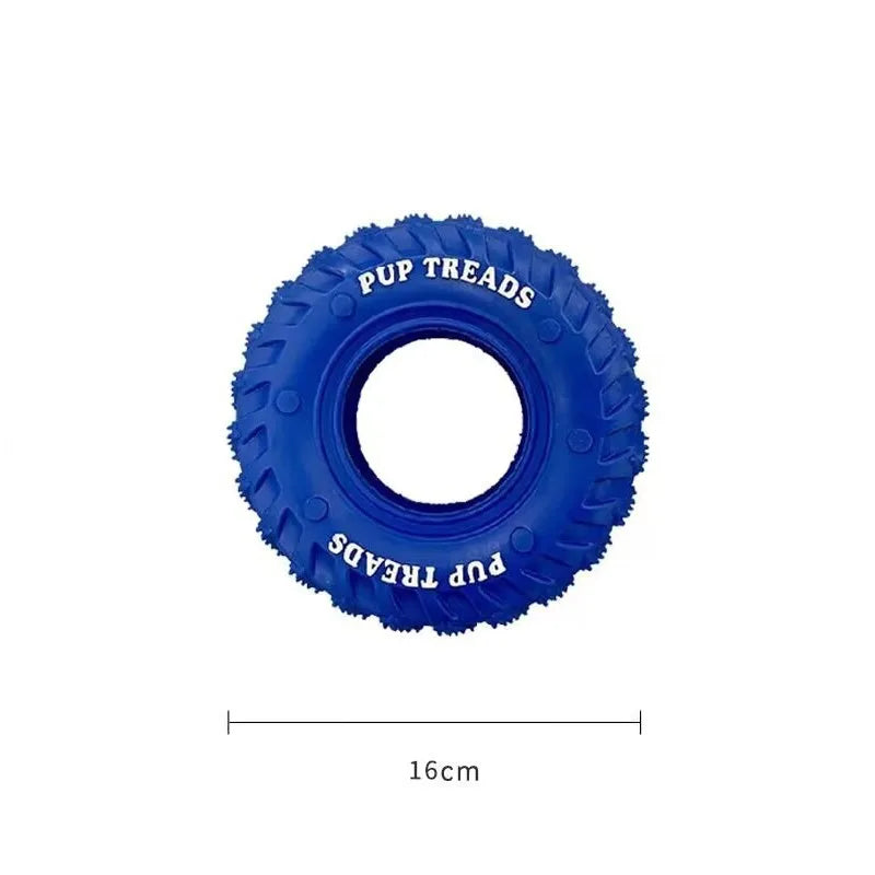 Dog Toys Tire Natural Rubber Squeaks Strong Durable Pulling Tugging Interactive Cleaning Teeth Suitable Large Dogs Chew Toys