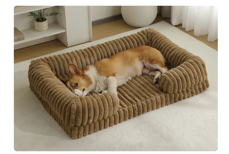 Calming Dog Bed Orthopedic Memory Foam Sofa Couch, Waterproof Removable Cover Plush Mat for Small Medium Large Dogs (and Cats)