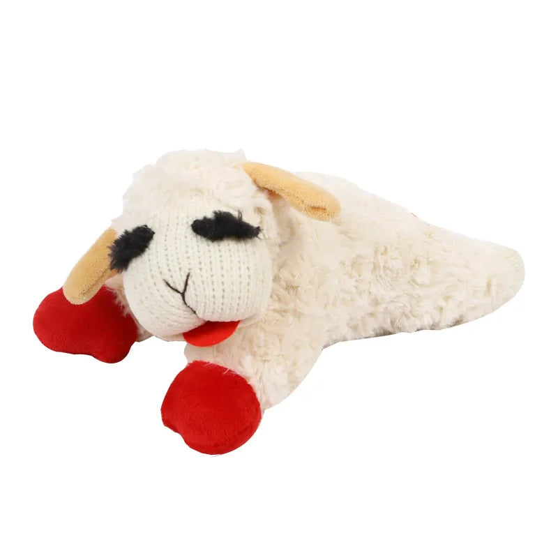 Plush Dog Toys With Squeaky, Lying Sheep Plush Stuffed Interactive Toys For Dog Pet Toy Supplies