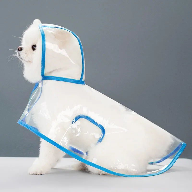 Dog Raincoat Poncho with Belly Coverage, Waterproof Dog Jacket with Hood for Small Dogs, Adjustable Reflective Pet Raincoat