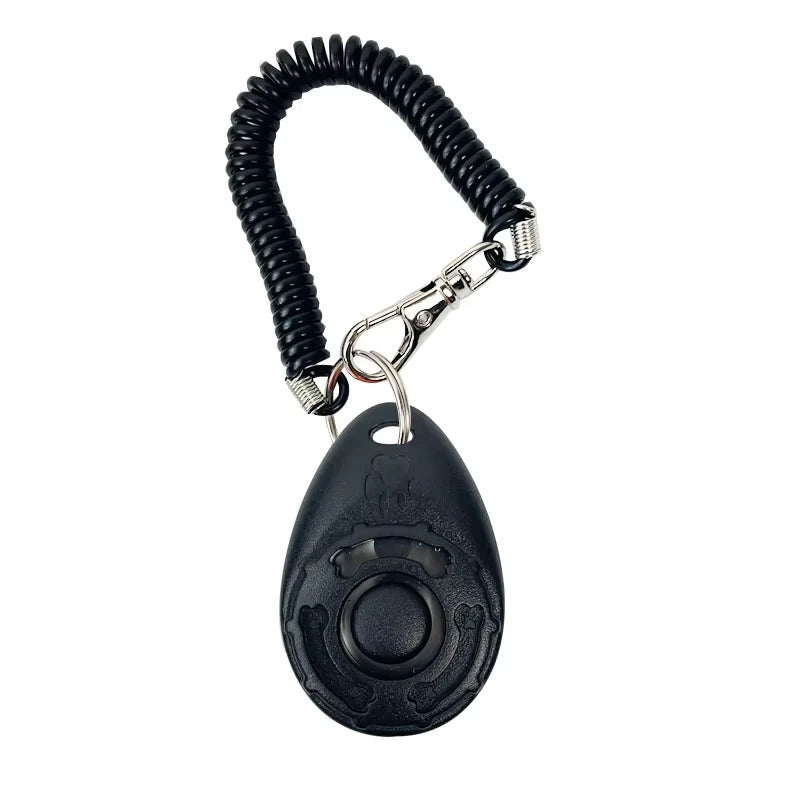 Dog Training Clicker Aid with Adjustable Wrist Strap, Sound Plastic Pet Clicker Trainer and Key Chain.