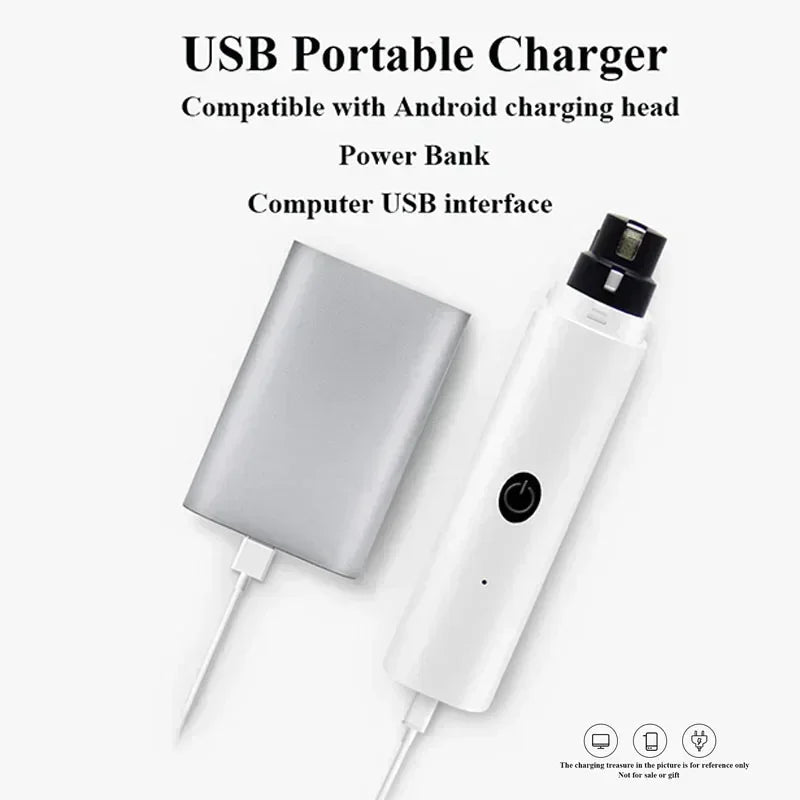 New Electric Dog & Cat Nail Clippers and Grinder, Rechargeable USB Charging, LED Light