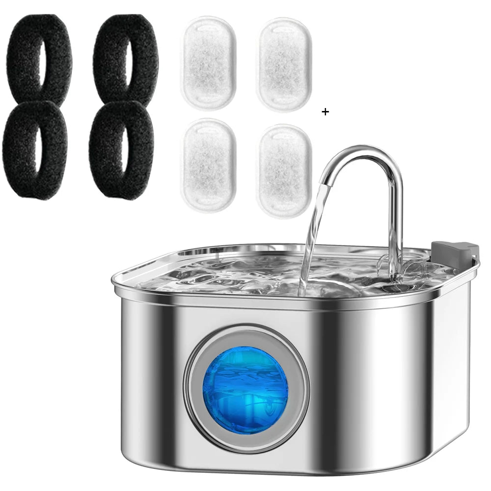 3.2L Stainless Steel Cat Water Fountain Automatic Cat Drinker Drinking Fountain For Cats Dogs Pet Water Dispenser Accessories
