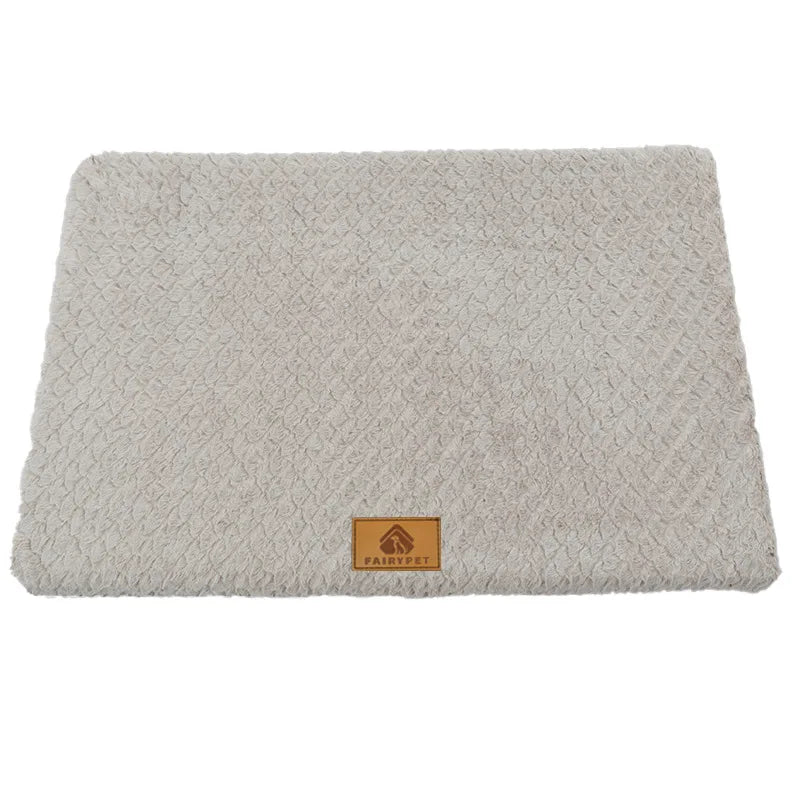 3D Foam Dog Bed With Removable Washable Faux Fur Cover, with Orthopedic Waterproof and Anti-Slip bottom.