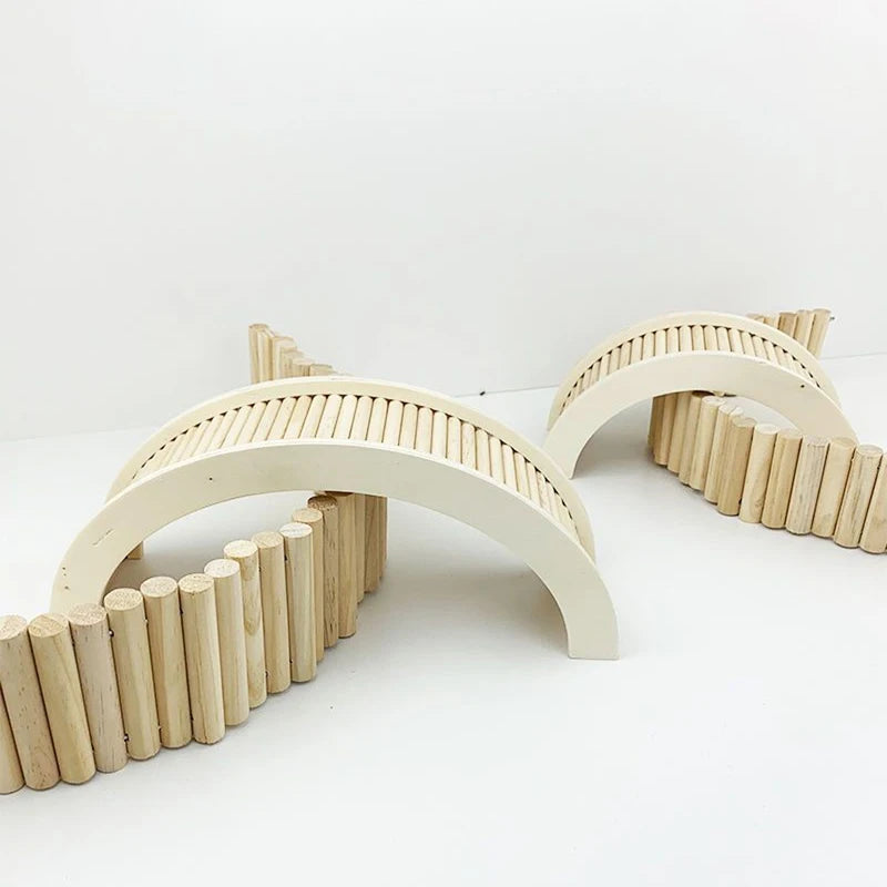 S/M/L Hamster Climbing Ladder Wooden Bridge for Guinea Pigs Rats Small Animals Toys Cage Decor Accessories