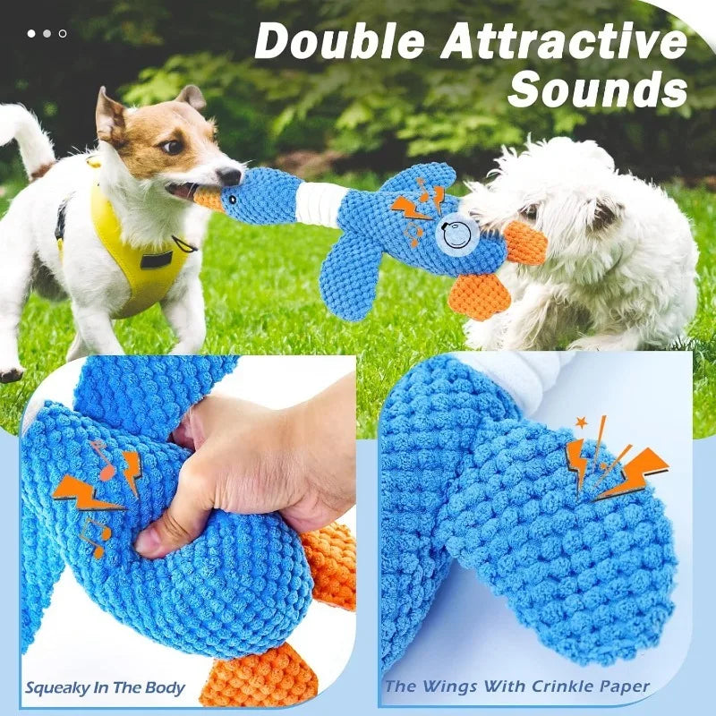 Indestructible Cat Dog Toys for Aggressive Chewers Cats Dogs, Chew Squeak Toy Cats Dogs Interactive Plush Doll Pet Products