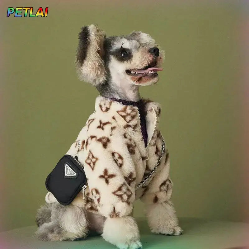 Dog winter High-end coat pet protection against cold sweater small cat aristocratic jacket High-end design sense Teddy cute coat
