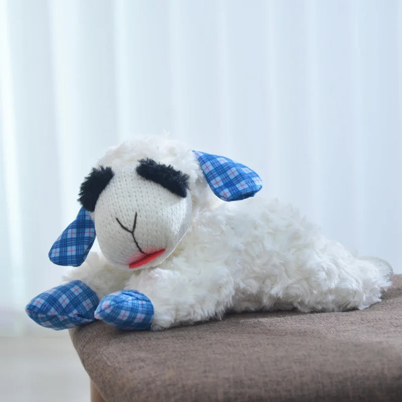 Plush Dog Toys With Squeaky, Lying Sheep Plush Stuffed Interactive Toys For Dog Pet Toy Supplies