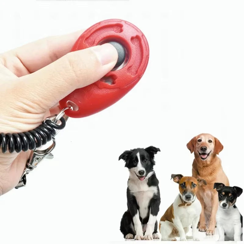 Dog Training Clicker Aid with Adjustable Wrist Strap, Sound Plastic Pet Clicker Trainer and Key Chain.