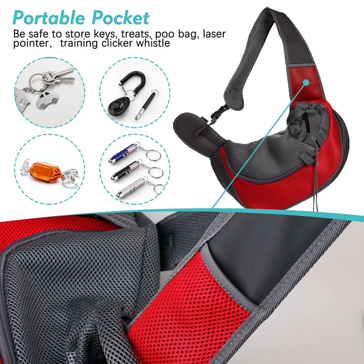 Dog & Cat Pet Carrier S/L, Mesh Oxford Single Dog Shoulder Bag with Comfort Shoulder Bag for Outdoor Travel