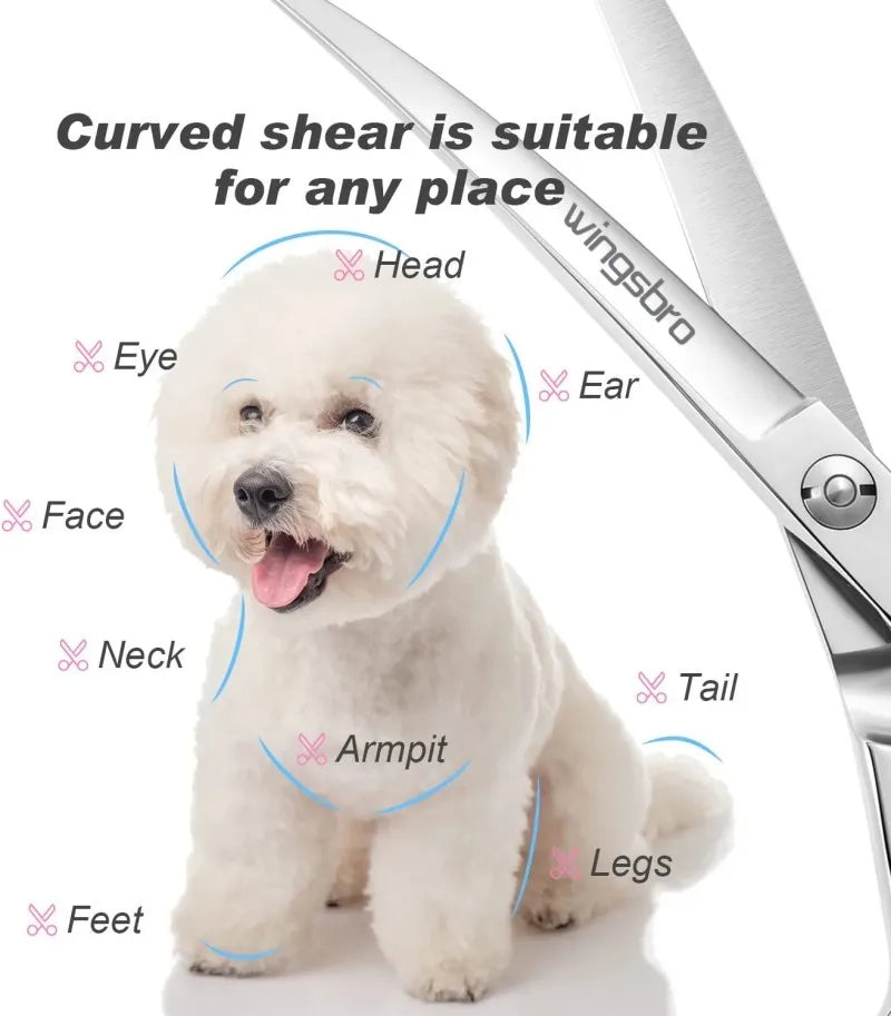 7.5" Curved Dog Grooming Scissors , Professional Pet Curved Scissors Dog & Cat Curved Scissors
